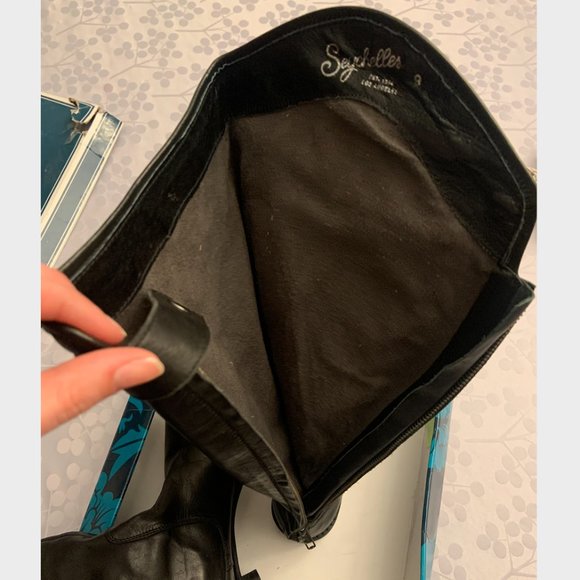 Tall Black Genuine Leather Boots | Seychelles - Picture 3 of 4